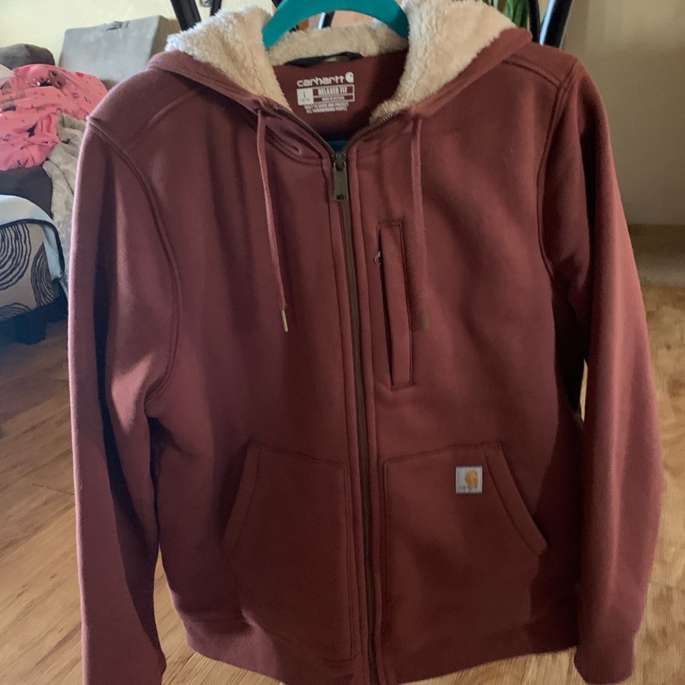 Carhartt Women's Utility Jacket in Rust with Cream Hood